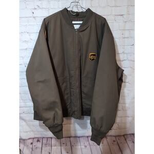 Vintage Twinhill UPD Bomber Jacket Brown Reflective Full Zip Uniform Sz 2XL